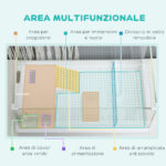 Vasca per Tartarughe con Filtro a 3 Livelli e Pannelli in Vetro e ABS, 51x31x25,5 cm, Bianco - immagine 5