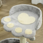 Tiragraffi per Gatti con Lettini, Corda in Juta e Peluche, 41x41x44 cm, Grigio Chiaro - immagine 8