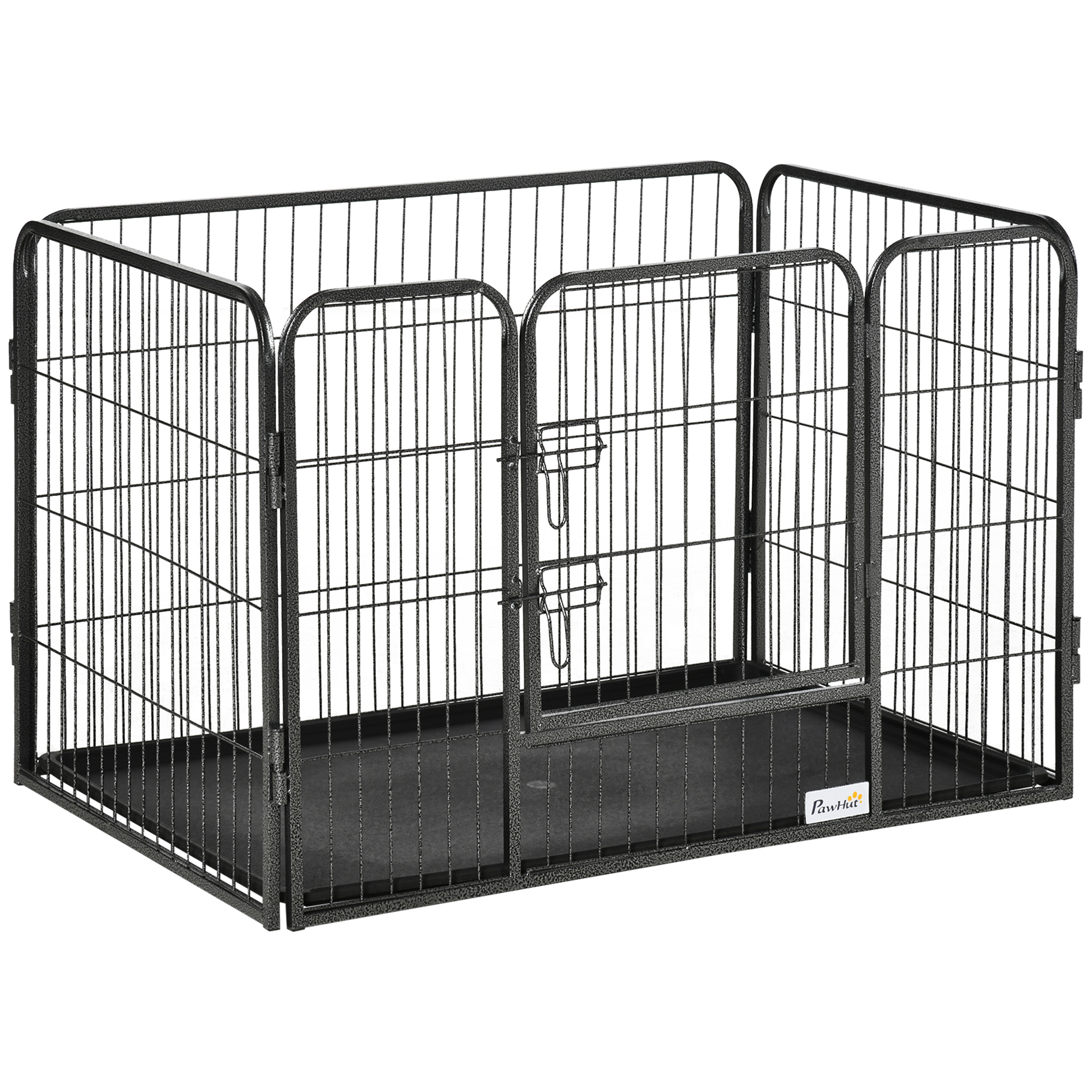 Aeh98a180dc1a7e6c.jpg Box per Cani in Metallo con Porta e Vassoio sul Fondo, 125x78x80cm, Grigio - immagine 1