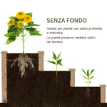 Letto per Orto Rialzato a 3 Livelli in Legno Naturale, Fioriera da Esterno per Piante, 120x120x56cm - immagine 5