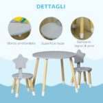 Set Tavolo con 2 Sedie per Bambini in Legno, Età da 18 Mesi a 4 Anni, Grigio - immagine 6