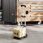 Carrello Portapacchi Pieghevole da 40 kg con 2 Cinghie, Maniglia Telescopica, Alluminio e Plastica, Nero - immagine 9