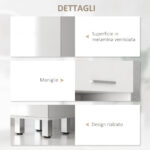 Colonna Bagno con Cassetto, 2 Ripiani Aperti e 2 Armadietti a 2 Livelli, in Legno, 30x30x180 cm, Bianco Lucido - immagine 6