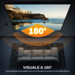 Schermo per Proiettore 120" Formato 4:3 Regolabile con Telecomando, 244x183cm, Nero - immagine 6