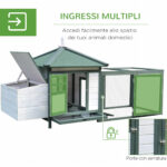 Pollaio da Giardino Prefabbricato in Legno 196x76x97cm, Bianco e Verde - immagine 5