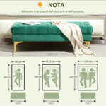 Panca Fondo Letto Imbottita con Rivestimento Trapuntato in Tessuto Effetto Velluto, 118x45x42 cm, Verde Scuro - immagine 7