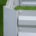 Set di 2 Letti per Orto Rialzati con Fondo Aperto per Piante e Ortaggi, in Acciaio, 1x1x30 cm, Grigio - immagine 8