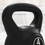 Kettlebell 4kg in Plastica e Sabbia con Base Piatta e Impugnatura, 18x12x20 cm, Nero - immagine 9