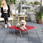Brandina per Cani Piccoli Pieghevole per Interno ed Esterno, Metallo e Tessuto Oxford, 71x58x20 cm, Rosso - immagine 2