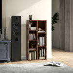 Mobile Libreria a Cubi in Legno con 7 Ripiani di Diverse Dimensioni, 50x24x106 cm, color Noce - immagine 2