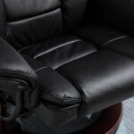 Set Poltrona Relax e Pouf Poggiapiedi, Girevole a 360° e Reclinabile, Similpelle PU - immagine 8