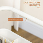 Carrello Cucina Multiuso a 3 Livelli con Cestini e Ganci Rimovibili, Ripiano con 12 Divisori, Bianco - immagine 7