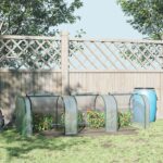 Serra a Tunnel in PVC Trasparente e Acciaio con Porte a Cerniera, 295x1x80 cm - immagine 2
