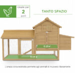 Pollaio Prefabbricato in Legno per 2 Galline con Recinzione e Nido per Cova, 150,5x54x87cm - immagine 4