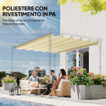 Tettuccio di Ricambio per Pergola Gazebo da Giardino da 3x4 m in Poliestere, Crema - immagine 5
