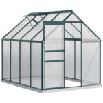 Serra da Giardino in Policarbonato, Metallo e Alluminio, Anti-UV e Antivento, 190x253x199cm, Verde