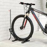Rastrelliera per Bici Regolabile con Tubo di Supporto, in Acciaio e Plastica, 75x41x71-81 cm, Nero - immagine 9
