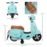 Moto Elettrica per Bambini 18-36 mesi con Licenza Ufficiale Vespa, Fari e Clacson, 66.5x38x52 cm, Verde - immagine 3