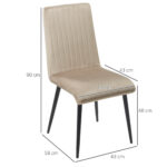 Set 2 Sedie da Cucina Imbottite con Gambe in Acciaio e Design Salvaspazio, 43x58x90 cm - immagine 3