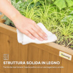 Fioriera da Giardino con Traliccio per Piante Rampicanti in Legno, 90x45x183 cm, Giallo - immagine 7