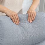 Poltrona Reclinabile 135° max in Tessuto Effetto Lino, Schiuma, Acciaio e Legno, 73x86x1 cm, Grigio Chiaro - immagine 9