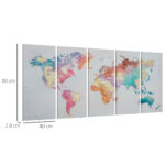 Stampa su Tela 80x40cm 5 Pezzi per Casa e Ufficio, Tela in Legno di Pino e Vernice ad Acqua, Multicolore - immagine 3
