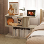 Tavolino da Caffè Moderno a S con 3 Ripiani per Soggiorno e Salotto, 90x30x61 cm, Legno - immagine 8