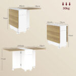 Tavolo Rettangolare Allungabile con 2 Cassetti e un Armadietto in Legno, 140x76x74 cm, Bianco e Color Legno - immagine 3