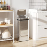 Bidone per Rifiuti da 40L con Sensore per Apertura e Chiusura Automatica, 33x25x70 cm, Argento - immagine 7