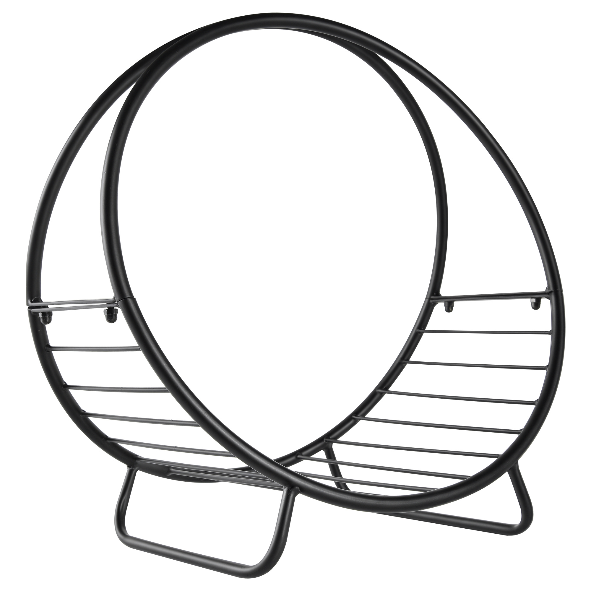 CPX01919811fb83a6.png Potalegna per Camino con forma cestino, Rack di legna da ardere design elevato, in metallo, Max15kg, nero, 45x29,5x47cm | Aosom Italy - immagine 1