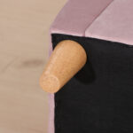 Poltrona per Bambini in Tessuto Effetto Velluto Rosa con Schienale a Corona, 50,2x41,9x57,8 cm - immagine 9