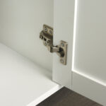 Carrello con Ruote Salvaspazio, Penisola Cucina in Legno Massiccio: 1 Cassetto, 1 Armadietto, 3 Ripiani e 4 Ruote, 107,5x48x89 cm - immagine 9