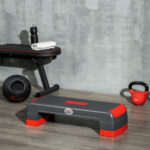 Step Fitness per Aerobica Regolabile su 3 Altezze 10-15-20 cm in Plastica, Nero e Rosso - immagine 2