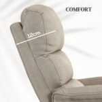Poltrona Alzapersona Elettrica Reclinabile con Poggiapiedi, Telecomando e Tasca, Beige - immagine 7