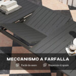 Tavolo da Giardino Allungabile da 160-220 cm per 6-8 Persone Rettangolare in Alluminio, Grigio - immagine 5