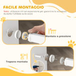 Cancellino di Sicurezza per Bambini e Animali, Chiusura Automatica e Montaggio a Pressione, 76-82x76 cm, Bianco - immagine 7