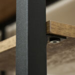 Scrivania Doppia con Scaffali e Mensola per Monitor in Stile Industriale, Scrivania con Libreria Salvaspazio per Ufficio e Studio in Metallo e MDF, 2x53x1cm, Nero Marrone - immagine 8