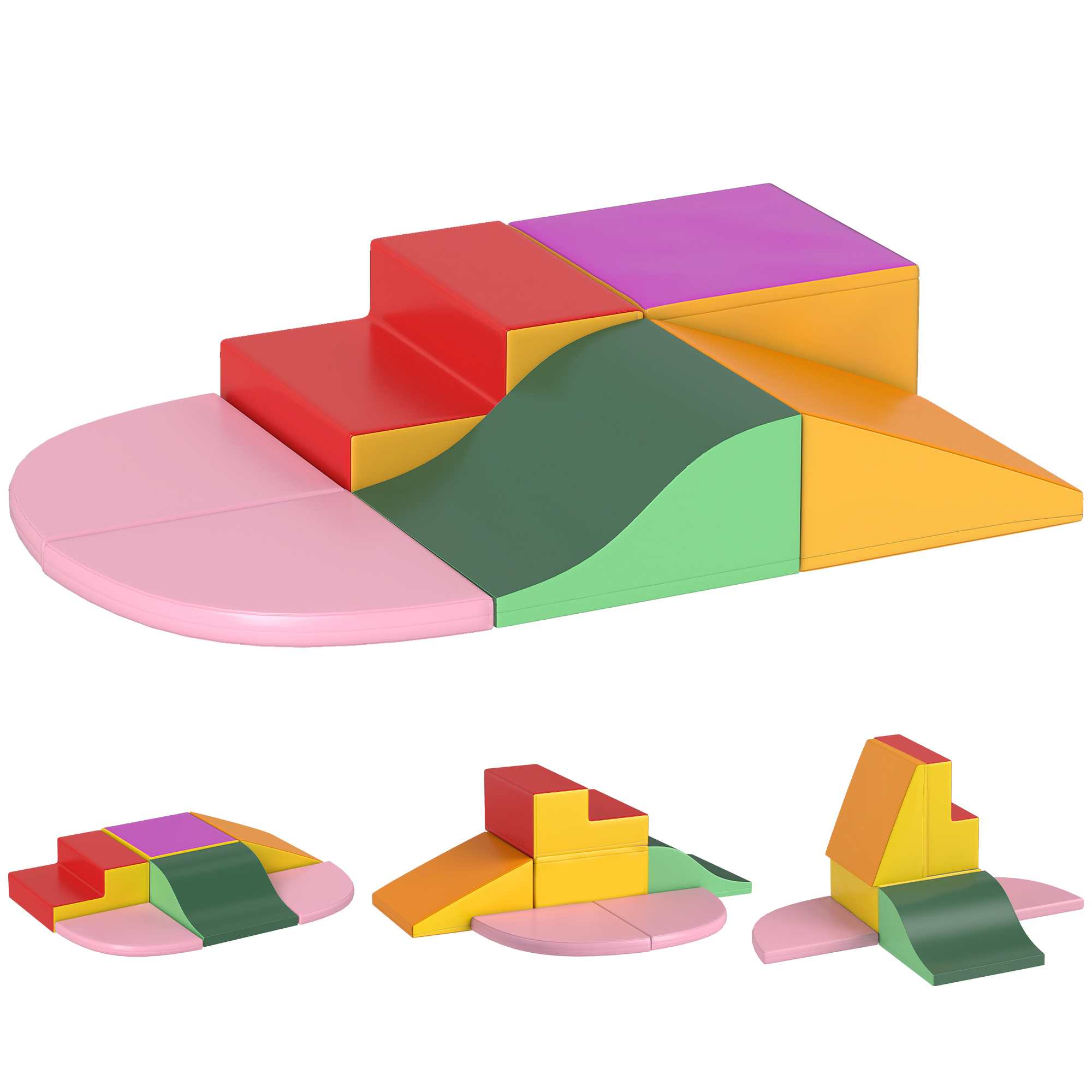 Cnf16c19bde176c09.jpg Set Costruzioni Morbide per Bambini 1-3 Anni da 6 Pezzi in PU ed EPE Multicolore - immagine 1