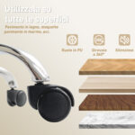 Sedia da Ufficio Reclinabile a 155° con Poggiapiedi, Doppia Imbottitura e Rivestimento in Finta Pelle, Beige - immagine 7