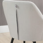 Set 2 Sedie Moderne Nordiche Imbottite con Braccioli Ricurvi in Tessuto Effetto Velluto, per Soggiorno, Sala da Pranzo, Grigio | Aosom Italy - immagine 9