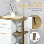 Mobile Bagno Moderno con Armadietto, Cassetto e Ripiani in Legno, 50x30x89cm, Bianco - immagine 6