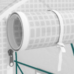 Serra da Giardino a Tunnel con Telaio in Acciaio e 4 Finestre in PE 2,5x2x2m, Bianco - immagine 9