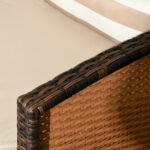 Divano 3 Posti da Esterno in Rattan PE con Cuscini Imbottiti e Sfoderabili, 173x68x78 cm, Marrone - immagine 9