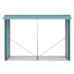 Legnaia con Struttura in Acciaio Galvanizzato e Base rialzata, 240x 86x160cm, Verde - immagine 7