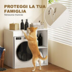 Mobile Sopra Lavatrice con 2 Ripiani Aperti e Autoportante, 96x60x95 cm, Bianco - immagine 6