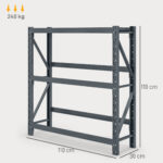 Scaffale per 6 Casse di Bevande Autoportante a 3 Livelli con Ripiani Regolabili, 110x30x110cm, Grigio - immagine 3