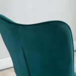 Poltrona per Ufficio e Salotto in Velluto, Girevole con Braccioli e Altezza Regolabile, Blu - immagine 7