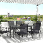 Tavolo da Giardino Allungabile da 160-220 cm per 6-8 Persone Rettangolare in Alluminio, Grigio - immagine 2