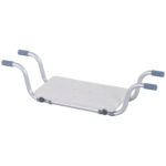 Sedile per Vasca in Lega di Alluminio e Plastica, Sgabello per Vasca da Bagno Larghezza Regolabile 73-83cm, Max, Carico 150kg