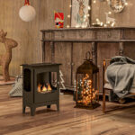 Camino a Bioetanolo in Acciaio Inox con Bruciatore da 1,2L per 3 Ore di Durata, 36x26x54cm, Nero - immagine 2